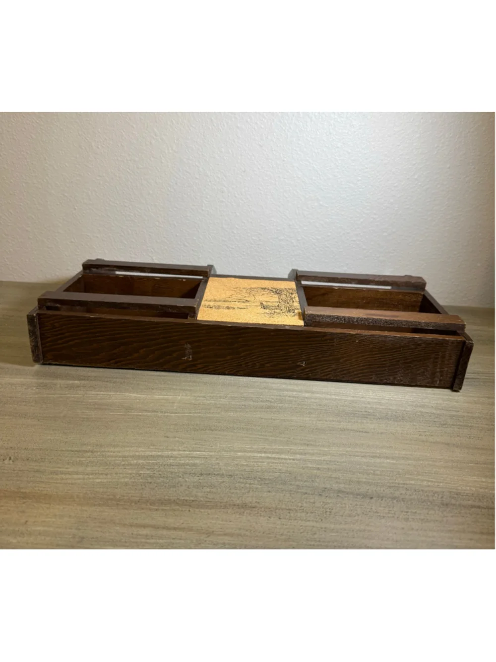 MCM Wooden Wall-Mount Letter Holder Office Organizer Landscape Scene